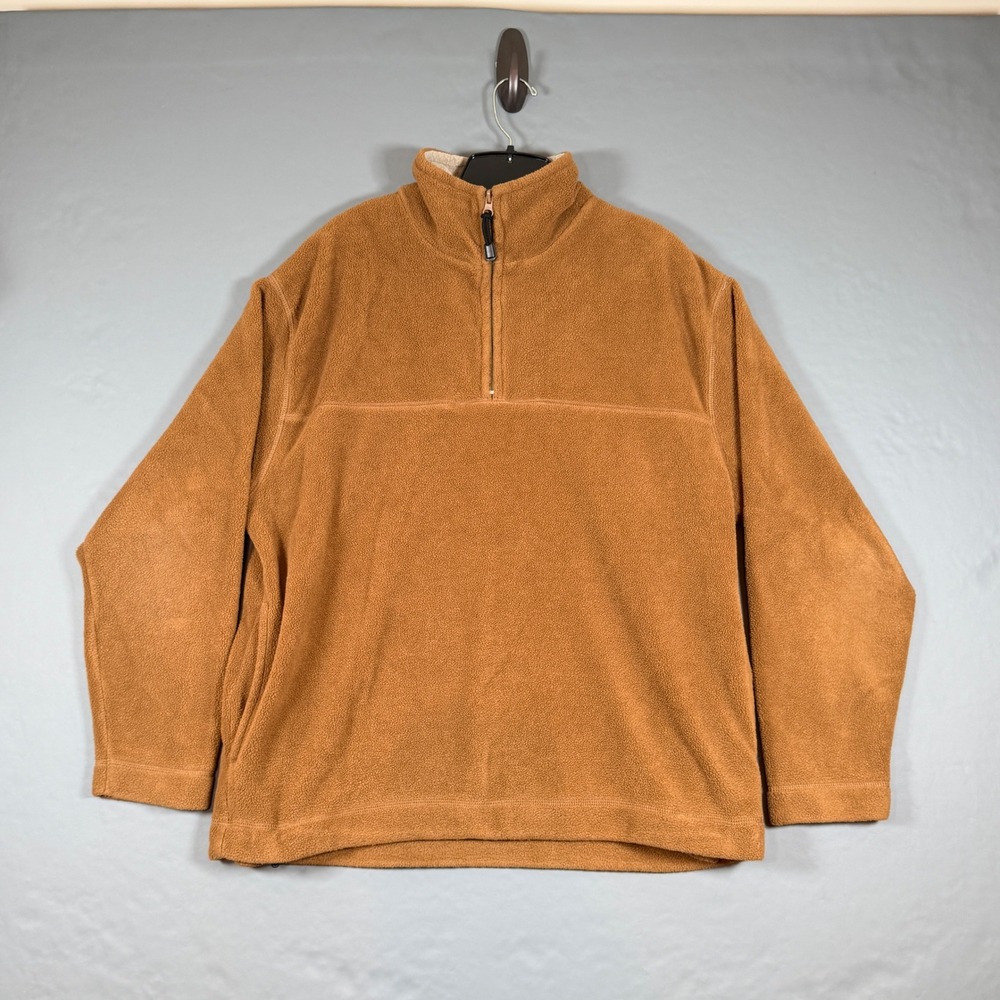 St. John's Bay Brown Sherpa Fleece 1/4 Zip Pullover Mens Medium M